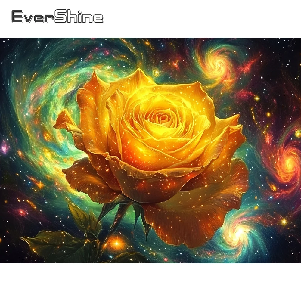 

EverShine Diamond Embroidery Flower Full Drill Square Painting Rose Rhinestones Mosaic Starry Sky Craft Kit Handmade Gifts