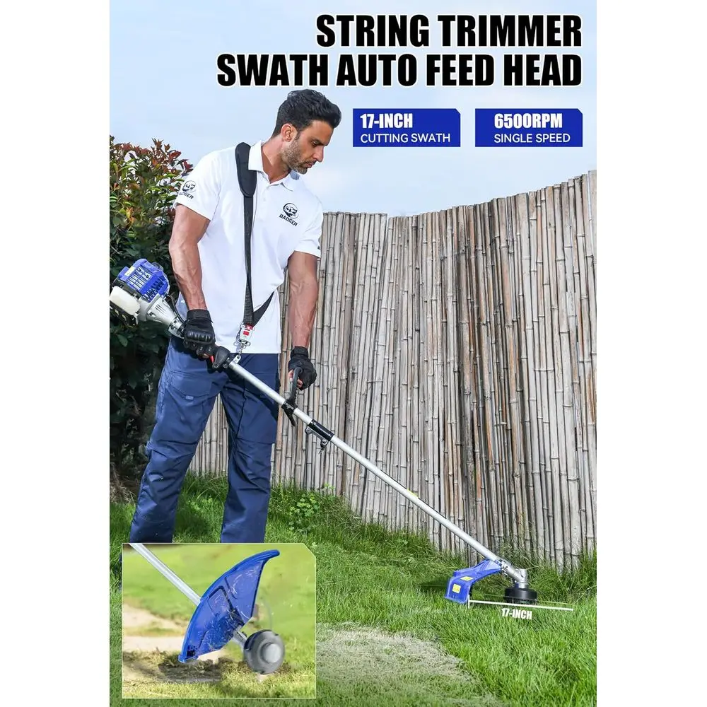 26cc Weed Wacker تعمل بالغاز، ماكينة تشذيب/مقلم السلسلة، منشار القطب، أداة تشذيب التحوط وشفرة تقطيع الفرشاة، أدوات العناية المتعددة في 1