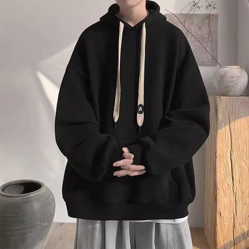 

Black Male Hoodie High Quality 90s Vintage Harajuku Fashion Aesthetic Sweat Shirt Designer Y2k Men's Hooded Sweatshirt Oversize