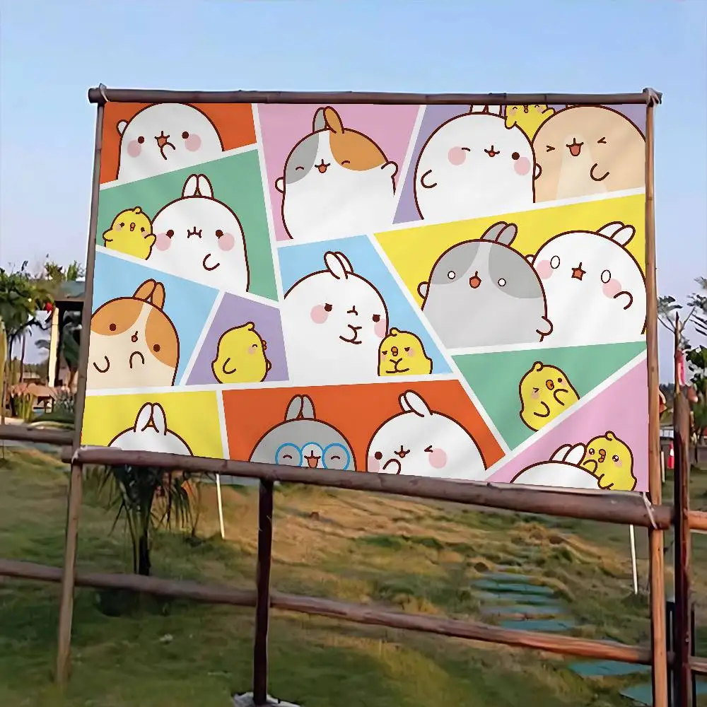 Korean Cute M-Molanges Rabbit Retro Flags Multiple Choice Living Studio Booth Interior Decoration Banner