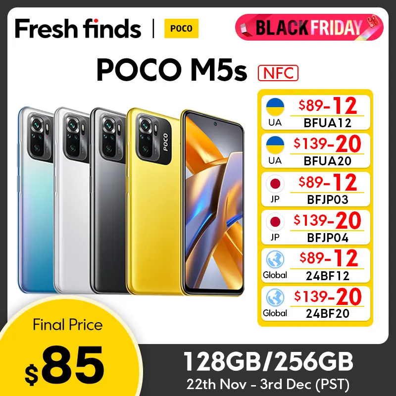 POCO M5s Global Version Smartphone 128GB/256GB MTK G95 64MP Quad camera AMOLED display 5000mAh battery 33W Fast Charging NFC 175 sold248,700.05Save 106,577.54Free shippingPOCO Phone StoreSee previewSi