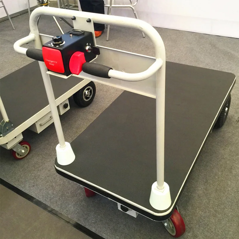 

Electric 500kg Cargo Transport Cart HG103 Four-Wheel Flatbed Handcart 24V Small Trolley For Vehicle-Mounted Cargo