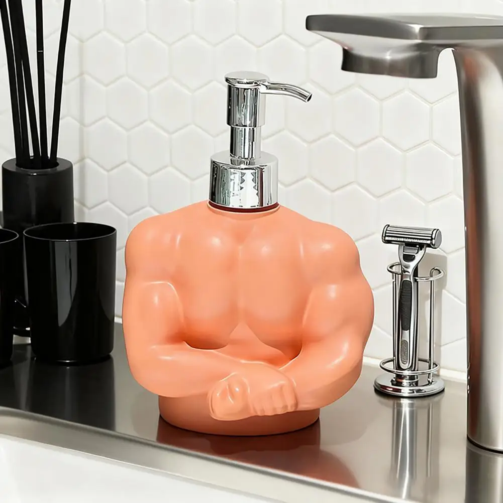 Leak-proof Shampoo Dispenser Muscle Man Soap Dispenser Accurate Pump Control Leak-proof Design Bathroom Decor Set of 1/2 Pcs
