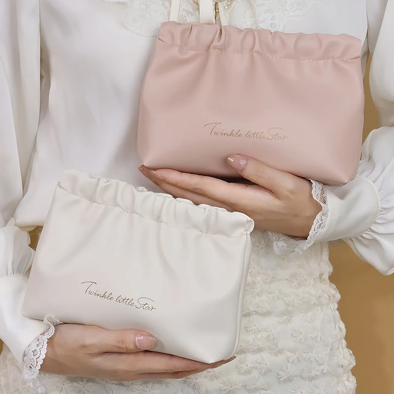 Portable Pouch Ladies Small Cosmetic Bags PU Simple Mini Lipstick Makeup Storage Bag Woman Key Jewelry Digital Organizer
