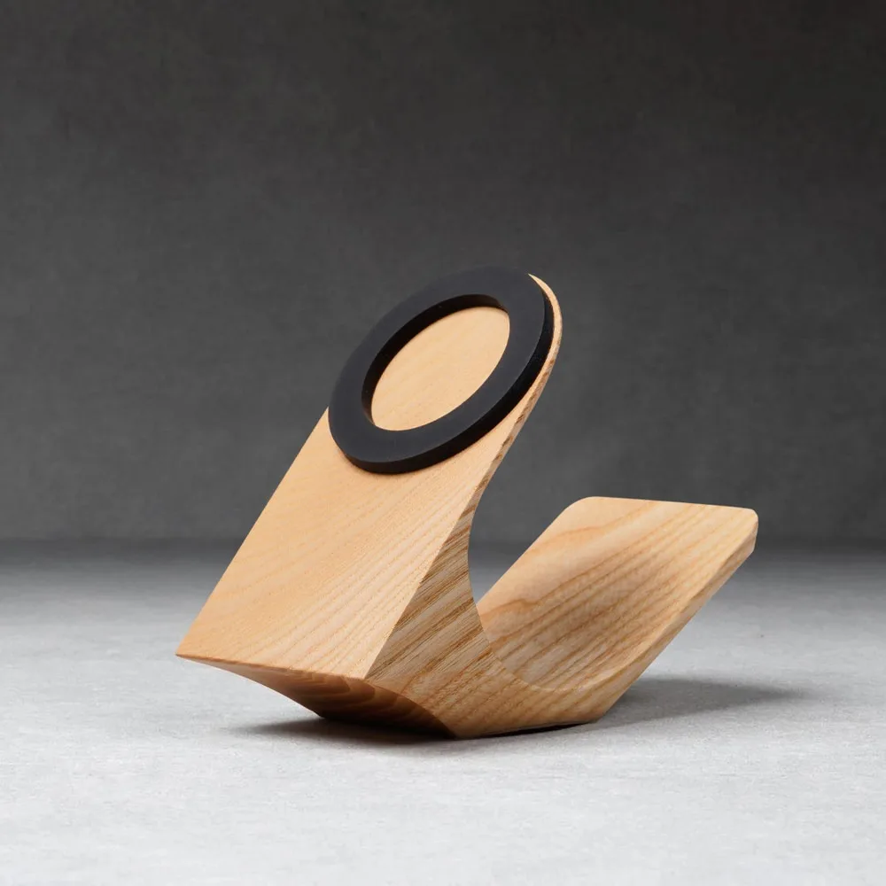 

Magnetic Attraction Phone Stand Walnut Wood White Oak for IPhone17/OPPO/Huawei/ Xiaomi Universal Mobile Phone Base Holder