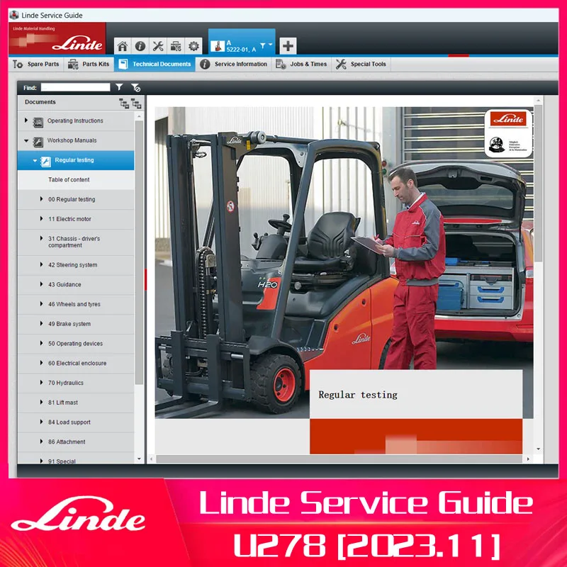 

Linde Service Guide LSG v5.2.2 U278 [11.2023] forklift truck parts catalog service&repair manuals wiring and hydraulic diagrams