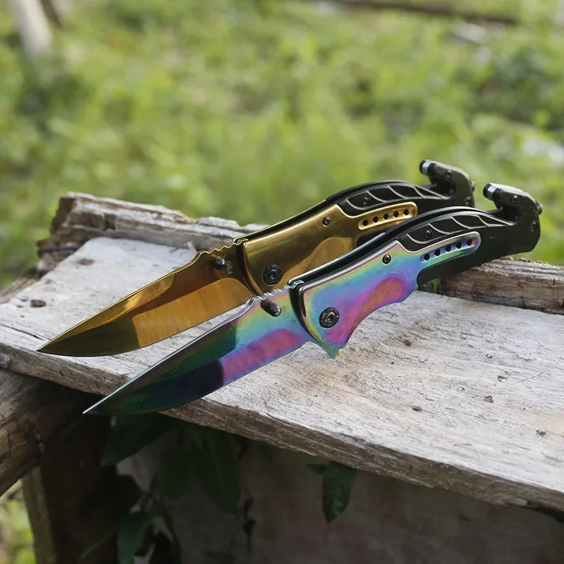 Anti Slip Handle High Hardness Folding Knife Camping Tactical Outdoor Multifunctional Survival and Self-defense Hunting Knives