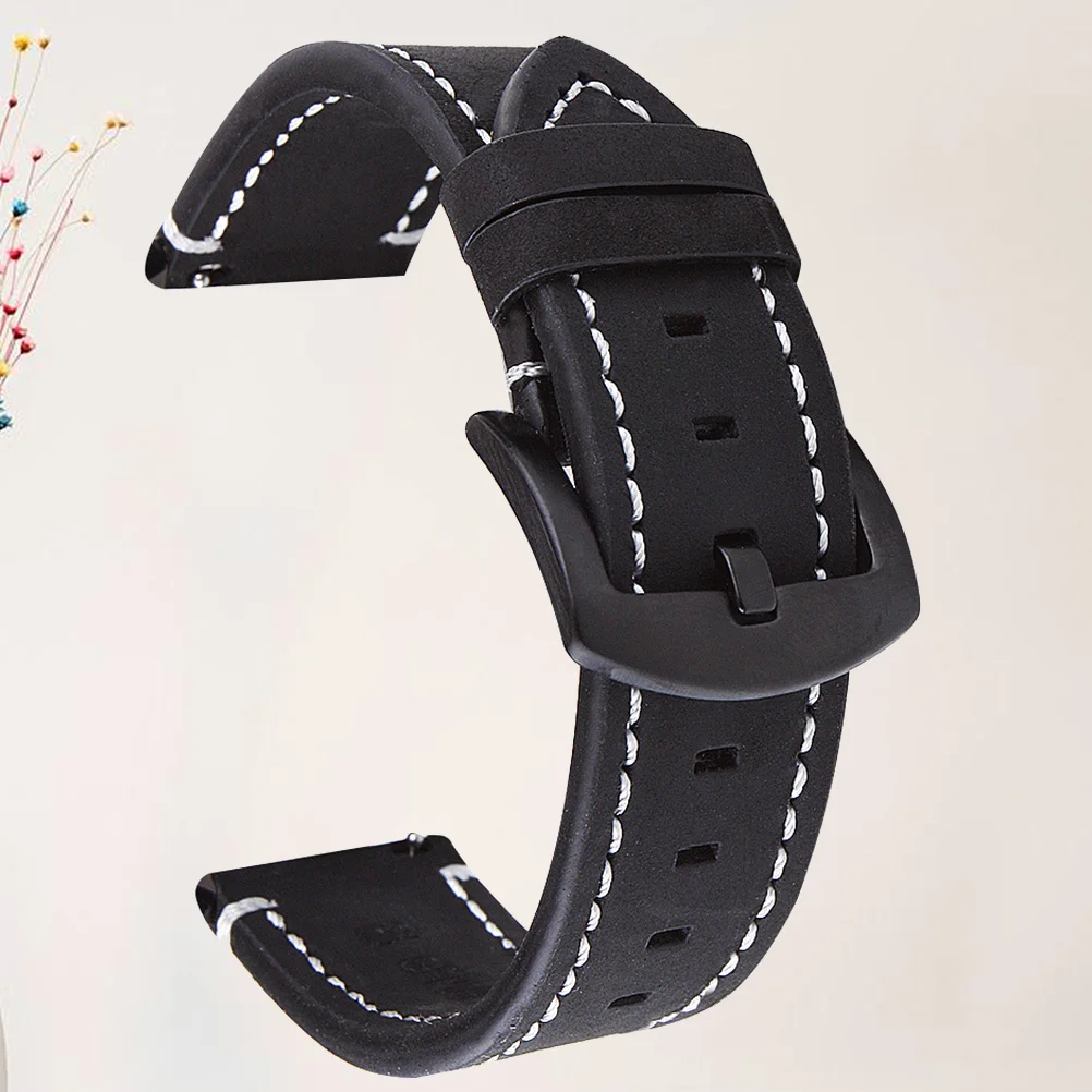 1Pcs Watch Strap Black 18mm Durable Comfortable Retro Replacement Smartwatch Band Compatible S3