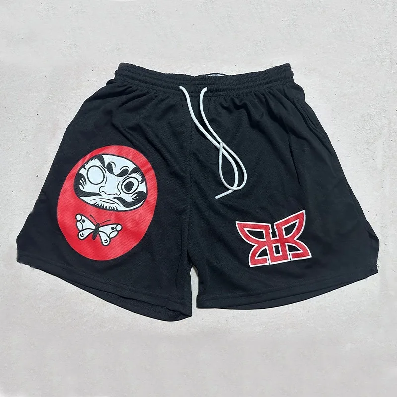 

Американские модные летние спортивные шорты RAIN с мультяшным принтом, свободные, дышащие, быстросохнущие баскетбольные шорты