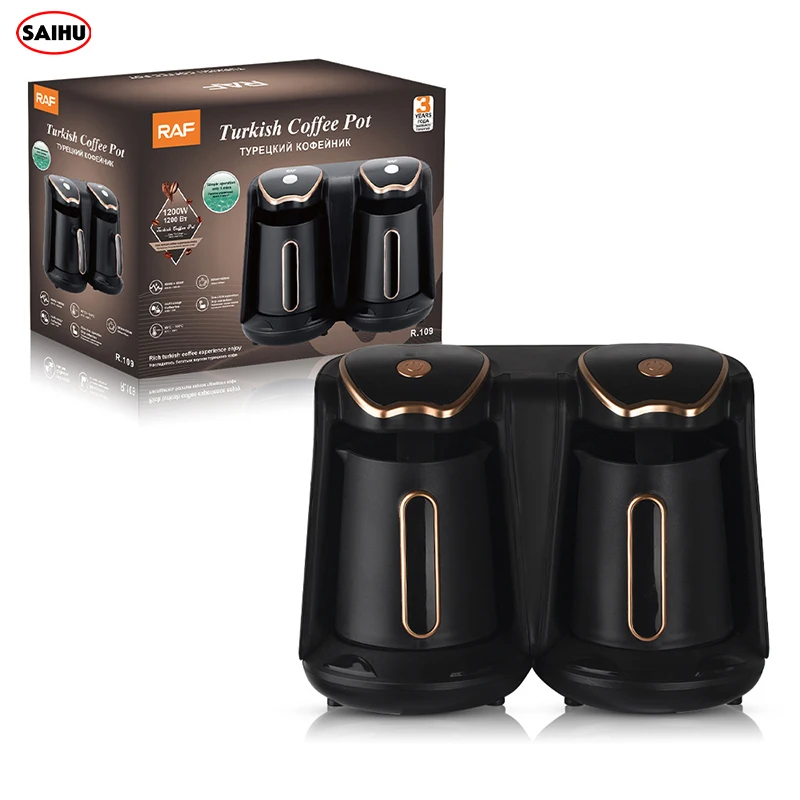 

Custom Service Overheat Protection 250ML Electric Coffee Maker Double Cup Cafetera Turkish Coffee Machine