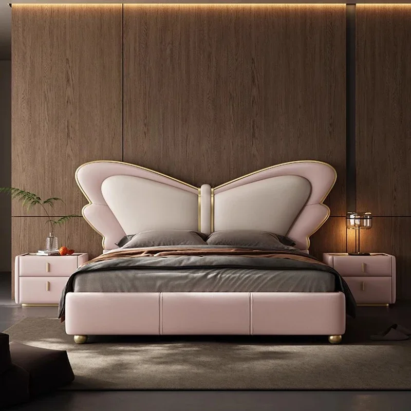 

Princess Sleeping Bed Platform Leather Castle Girls Massage Bed Design Human Dog Loft Frame Letto Matrimoniale Trendy Furniture