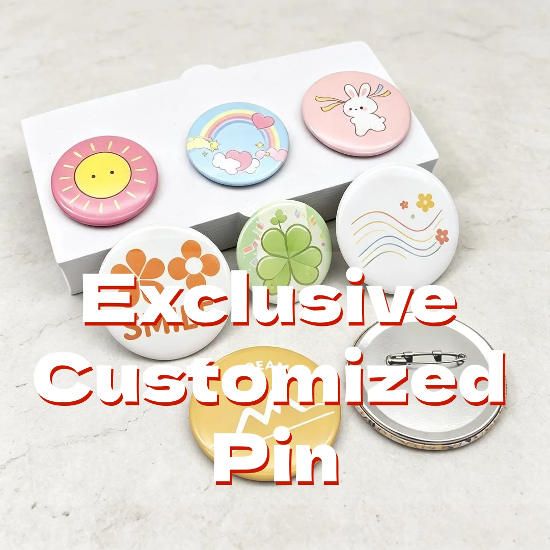 Custom Pins Personalised Lapel Pin Round Tin Button Badge Cute cartoon Flower Rabbit Custom Printed Clothing Decorative Pin Gift