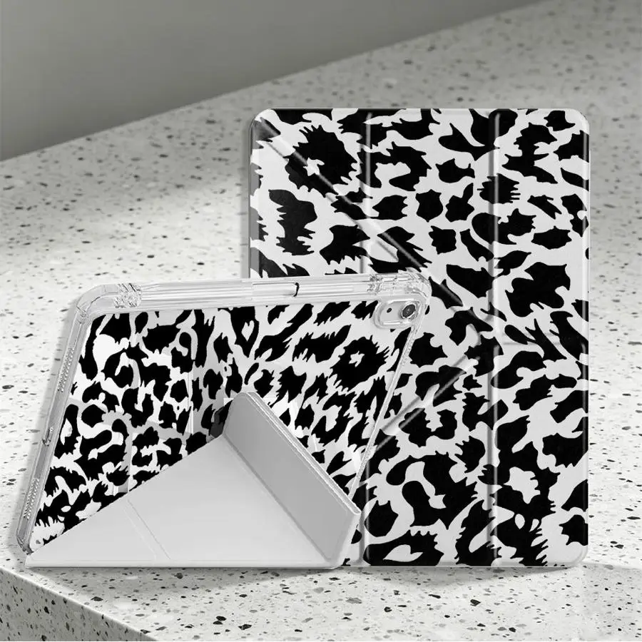 Leopard Print Art Painting Tablet Case For Samsung Galaxy Tab A11 S10 Lite A8 S9 Plus S8 A9 Plus S7 FE With Pen Slot Cover