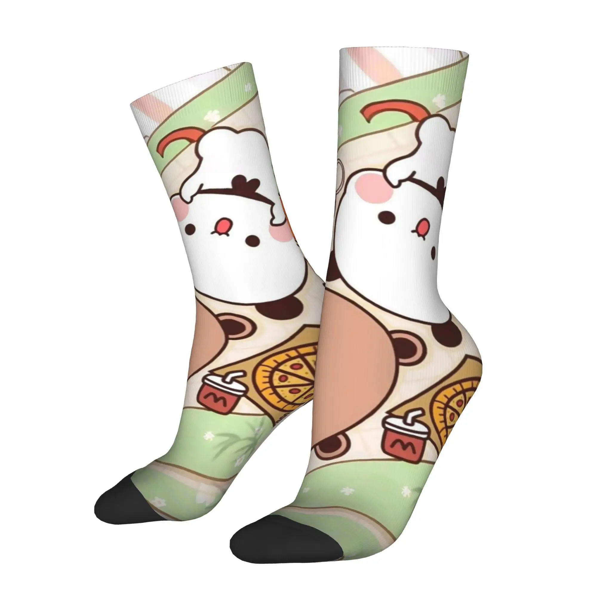 

Funny Happy Sock for Men Panda Bear And Brownie Hip Hop Bubu Dudu Cartoon Pattern Printed Crew Sock Novelty Gift