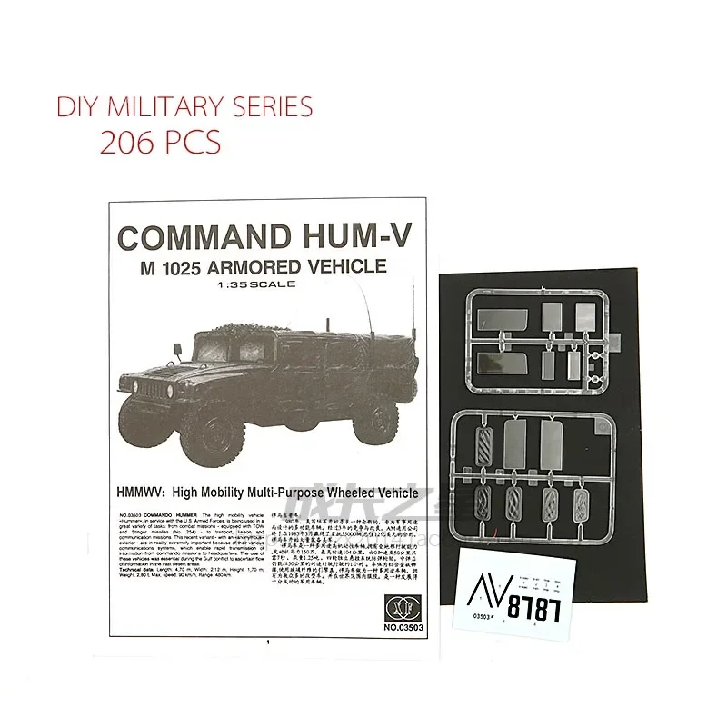 1/35 Military Hummer Truck US Army Jeep HUM-V Commando Armored Troop Carrier Assembly Model Toy