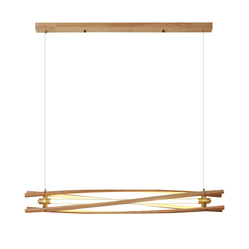 Japanese-style log wabi-sabi wind restaurant chandelier, original personalized led light