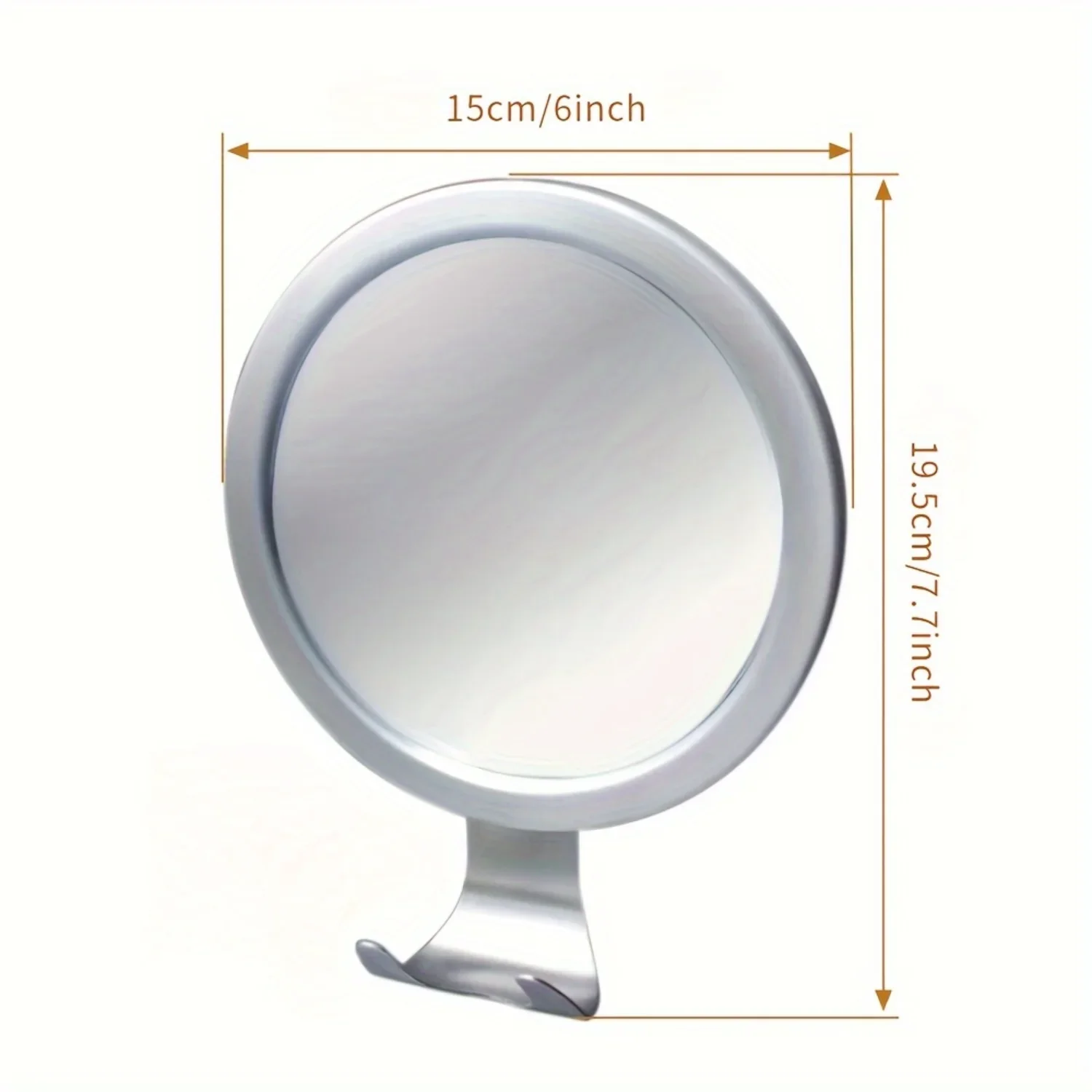 Specchio da doccia senza nebbia con supporto - Super aspirazione, montaggio a parete, antigoccia, resistente alla ruggine - Trucco e toelettatura, bagno elegante