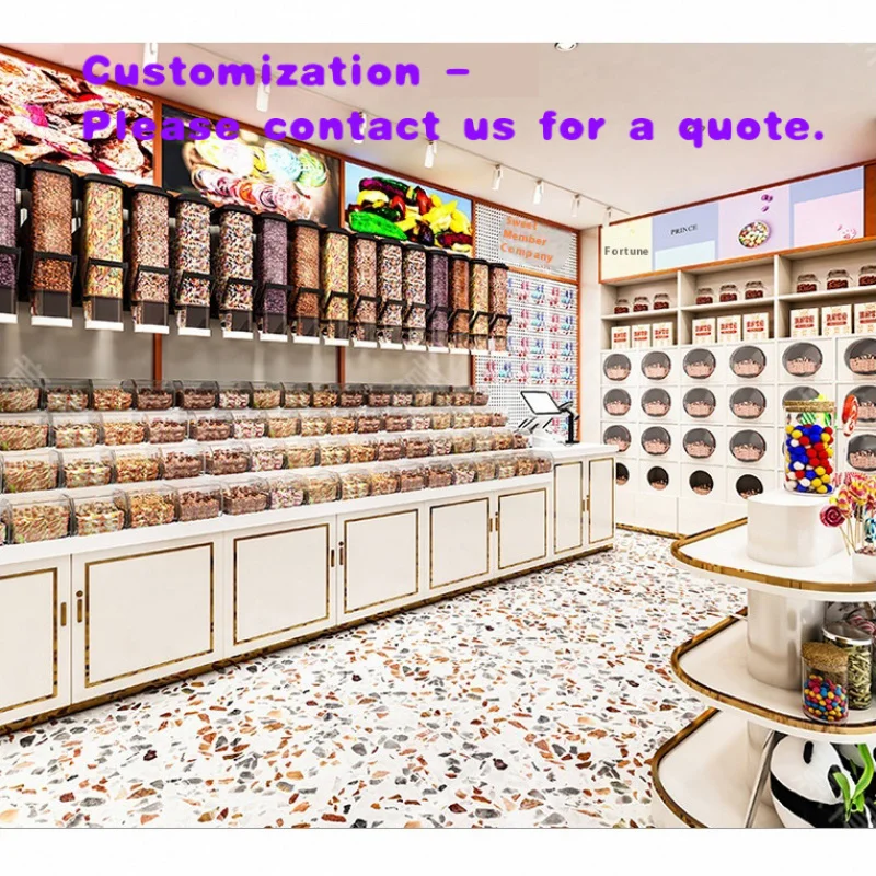 custom.Modern Sweet Shop Furniture Custom Colorful Candy Store Fixtures with Lollipop Display Interior Design