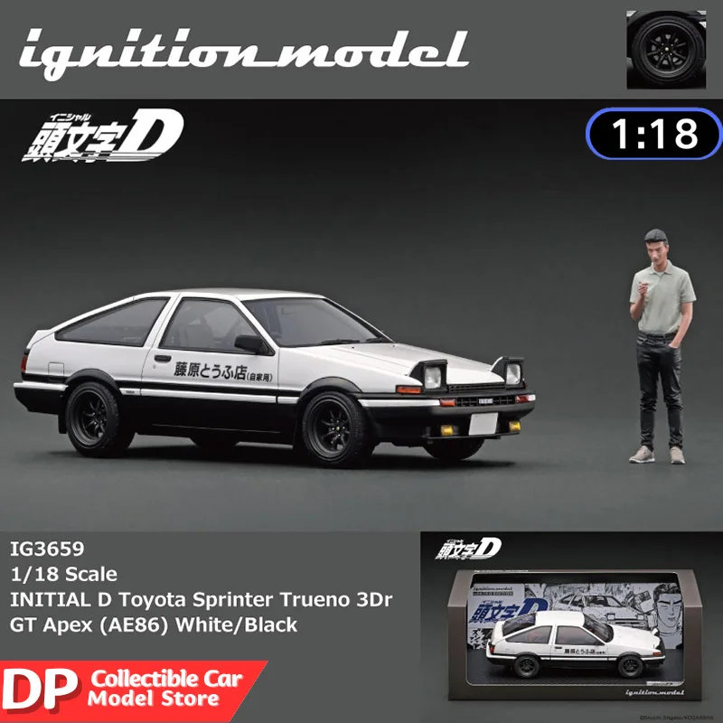 

IG 1:18 Scale INITIAL D Toyota Sprinter Trueno 3Dr GT Apex(AE86) Resin vehicle Premium Collectible Model Car with Figure IG3659