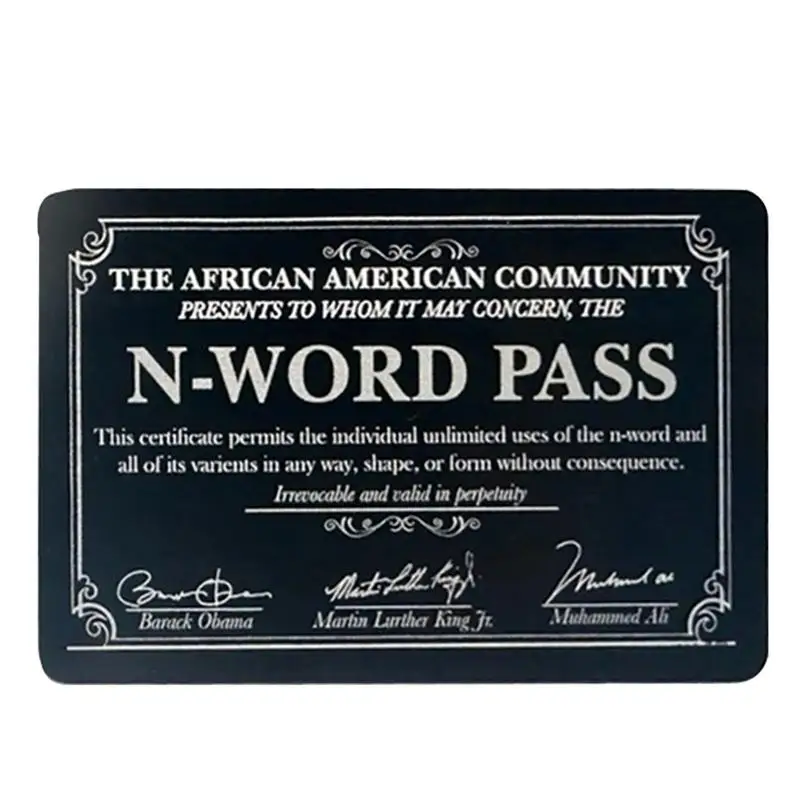 Funny N-word Pass Novelty Decoration Creativity American Trick Gifts Certificate Sign Decorative Prank Wooden Crafts