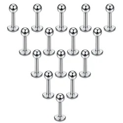 15PCS 16G Stainless Steel Lip Rings Labret Nose Studs Piercing Labret Monroe Nose Studs Ear Tragus Helix Earring 6/8/10/12mm