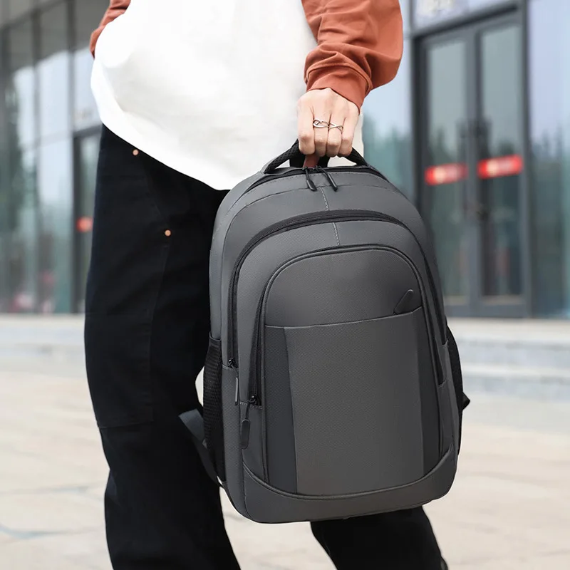 

Men's Backpack Oxford Cloth Large Capacity Solid Color Minimalist Business Computer Bag Outdoor Leisure Travel Student Schoolbag