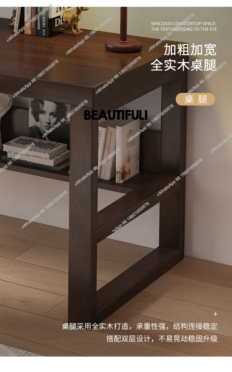 مكتب تنفيذي للتخزين الخشبي، مكاتب كمبيوتر كبيرة فاخرة وحديثة، أثاث مكتبي كبير من Schreibtisch