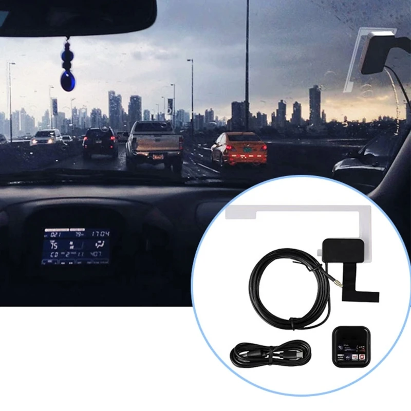 Plugs And Play USB DAB+ Adapter Receiver Head Unit Player With Active Film Antenna For Car Radio High Sensitivity