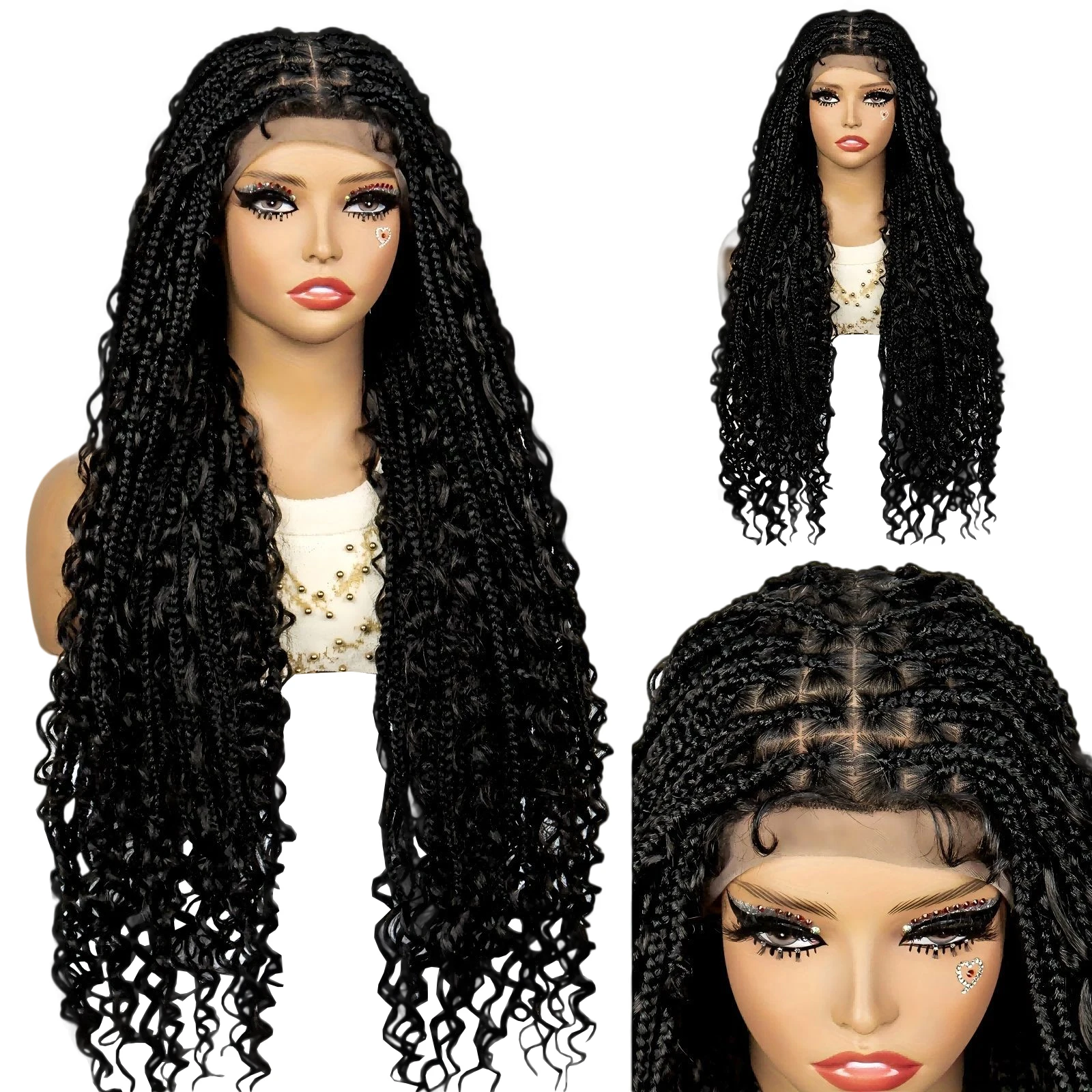 

The New 14-34 Inch Woven Wig With All-Lace Synthetic Hair Is Suitable For Women'S Daily High-End Braided Curly Hair