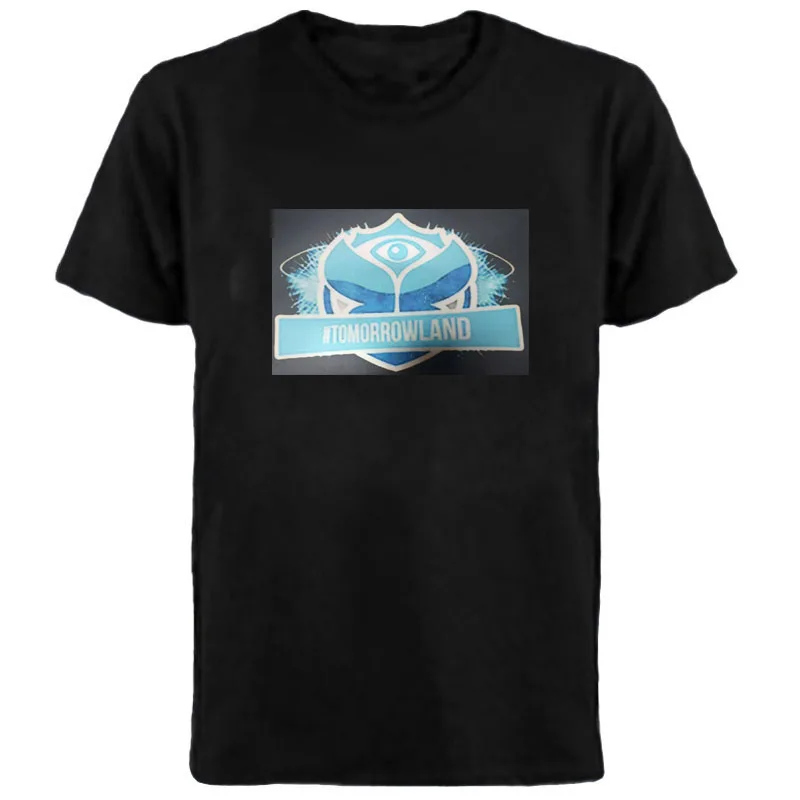 Women Or Man EL Flashing T-shirt Party Sound Active Flashing Music T-shirt Different Designs For Choose