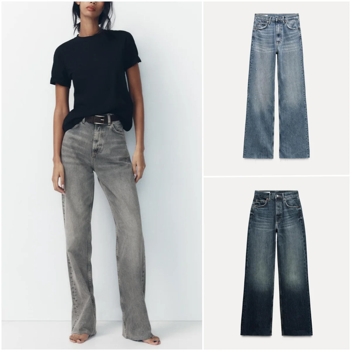 

Повседневные широкие джинсы с высокой талией, женские весенние длинные джинсы, новый дизайн, универсальные свободные джинсы на молнии, осенний сезон, женские джинсы