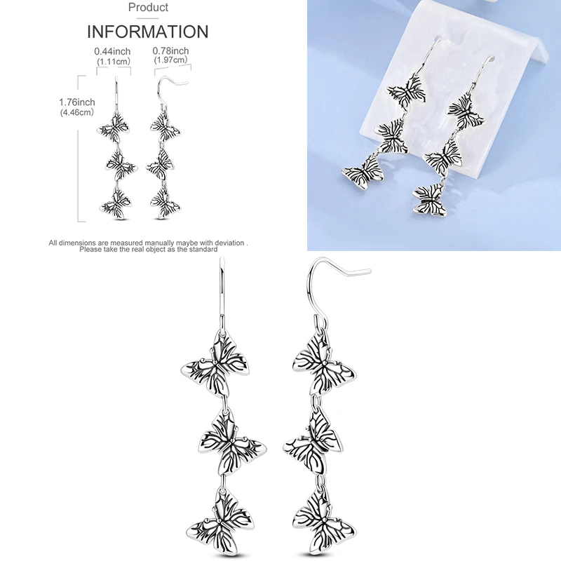925 Sterling Silber Hängeohrringe Erdbeere Mond Kolibri Kleeblatt Libelle Ozean für Frauen Mädchen Geburtstag Schmuck Geschenk – Detail 26