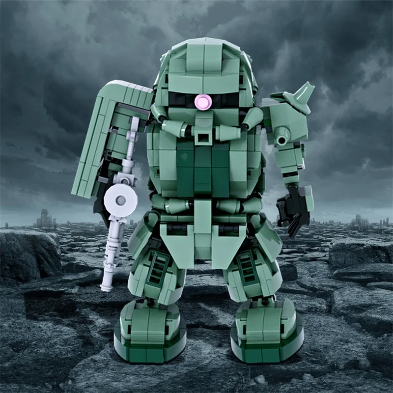 MOC MS 06 Zaku Model Building Blocks Fighting Action Mecha assemblato Brick Toy fai da te creativo regalo per bambini Robot High-tech