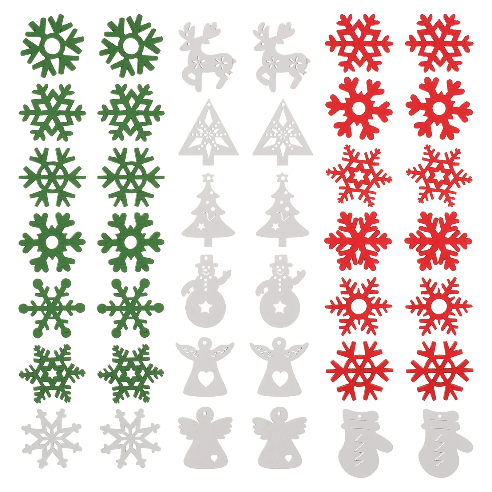 

100Pcs Wooden Snowflake Cutouts Christmas Decoration Farmhouse Winter DIY Crafts Xmas Party Hanging Ornaments Supplies