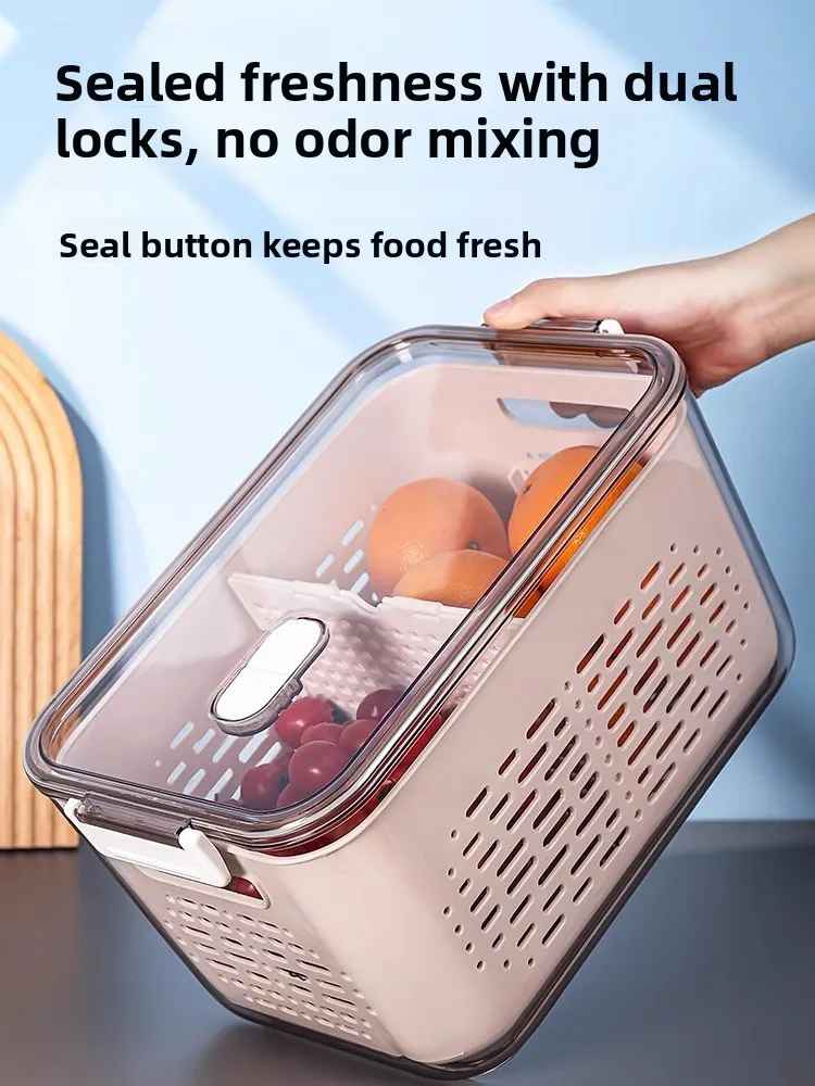 

Food ade Frie Storage Box Fren Preservation id Partition Fruit And Vegetable Storage Basket Special Kitchen Coolin...