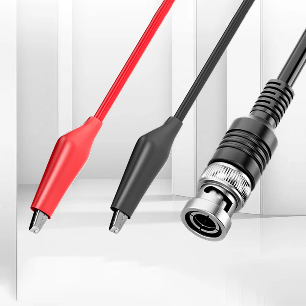 Dual Crocodile Clips to BNC Test Leads 120cm Cable for Oscilloscope Use Reliable Connection with 50 Ohm Impedance