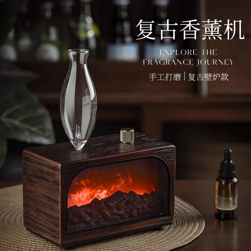 Cassetta regalo per macchina per aromaterapia per caminetto, strumento per fragranze fredde retrò, diffusore automatico di fragranze, inaugurazione avanzata della casa