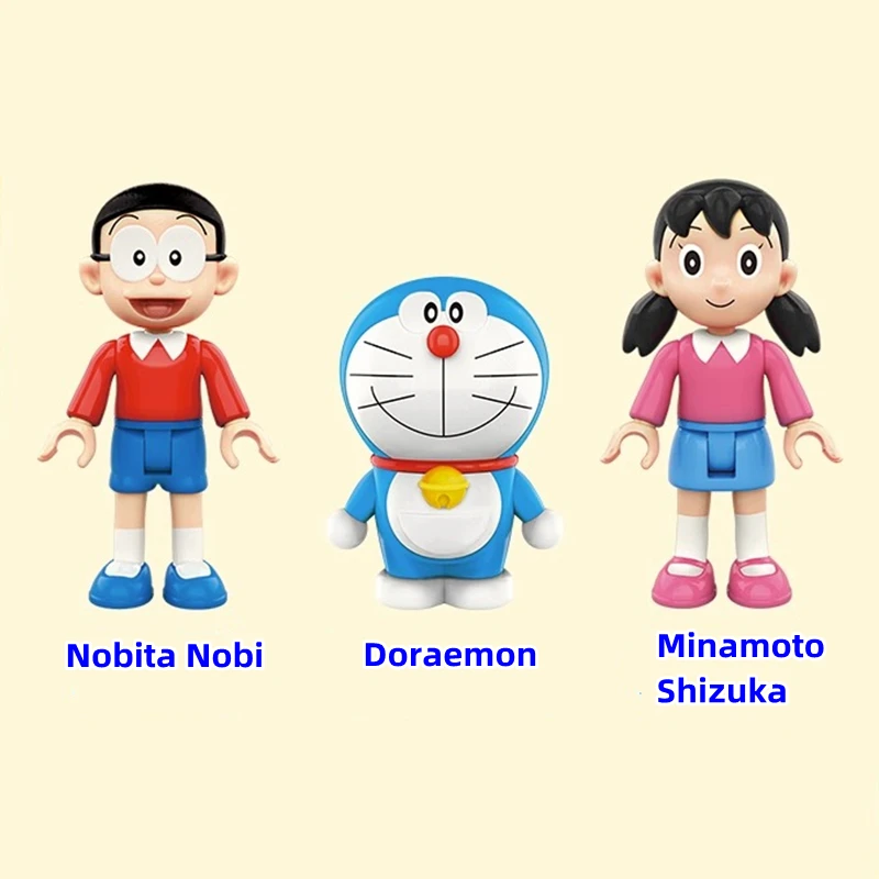 keeppley Doraemon time machine building blocks kawaii splicing children\'s toys Nobita Nobi Minamoto Shizuka model birthday gift