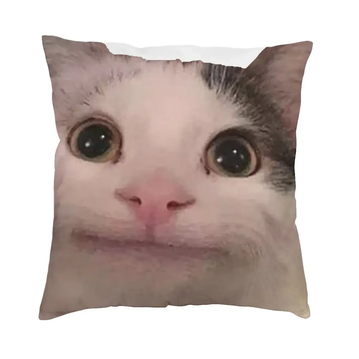 

Polite Cat Meme Pillowcase Soft Polyester Cushion Cover Decorations Throw Pillow Case Cover Home Square 18"