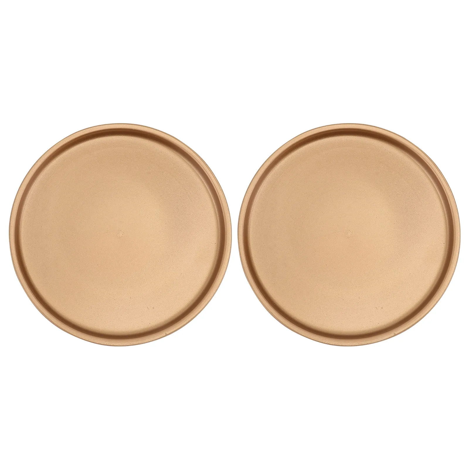 

2Pcs Flower Pot Base Tray Sturdy Ceramic Ideal for Balcony Garden Plant Pots Tray 15x15x1.8cm Golden