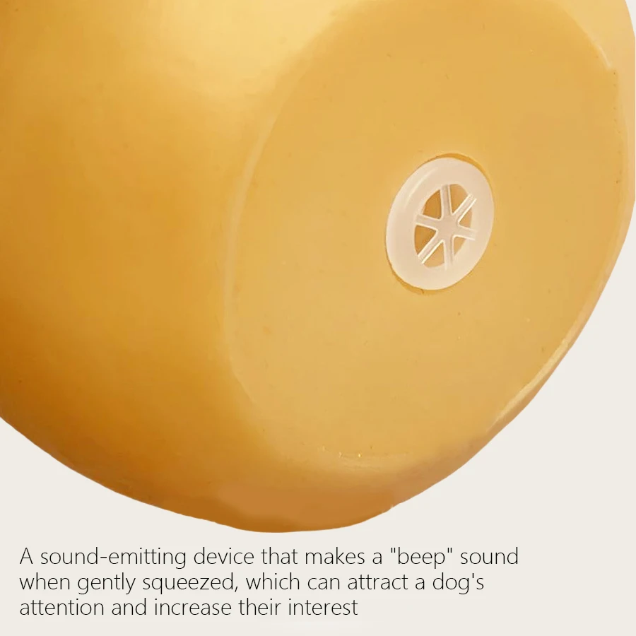 Robustes Kauspielzeug für Hunde aus Gummi in Form eines Hühnertrommelstöcks mit Quietscher für interaktives Welpenspiel – Detail 3