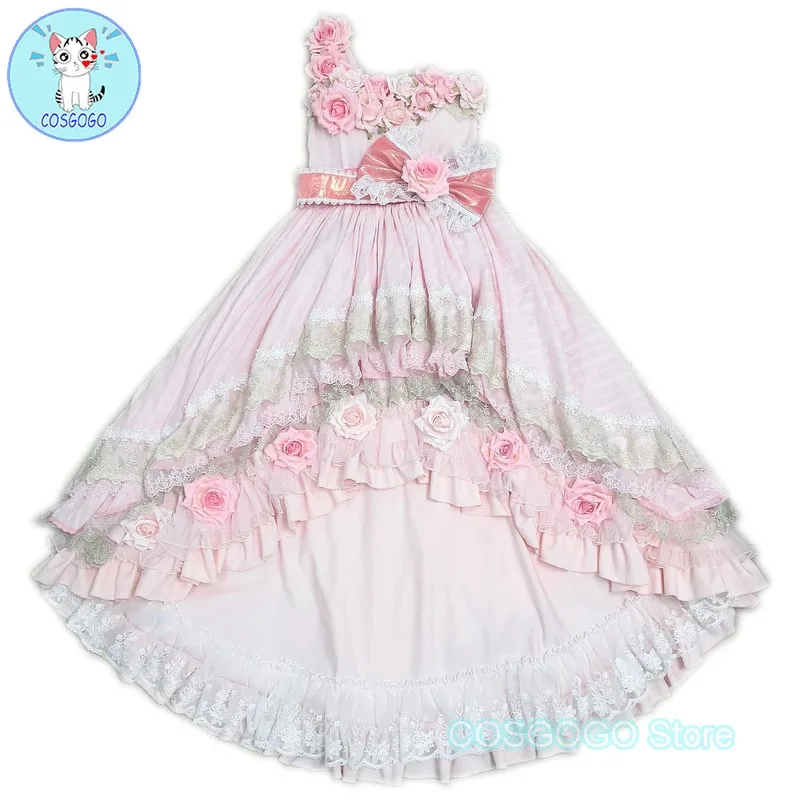 [حسب الطلب] من صنعني أميرة أتاناسيا/أثي أزياء تنكرية رائعة لوليتا فستان الهالوين ملابس النساء البالغات الوردي