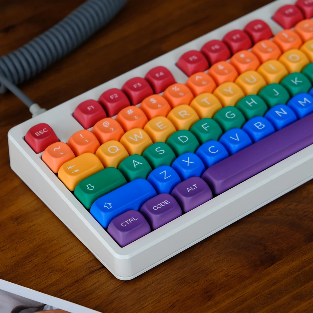 

1 Set GMK Pride Keycaps PBT Dye Sublimation Keycap MOA Profile Key Caps For Keychron Q2 K2 Anne GH60 GK64 Poker 96 980 104