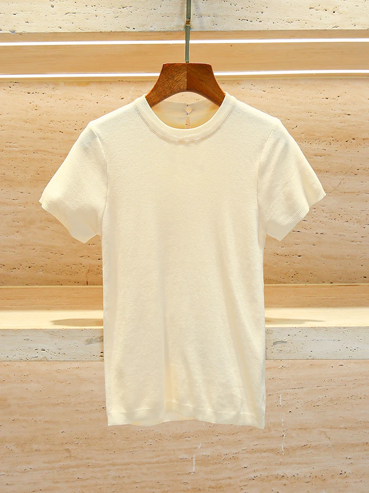 

Sweet Pearl Knitwear Top for Women Ele Lady Sle Regular Fit Pure Color Summer Faion Commute Friendly ort Sve