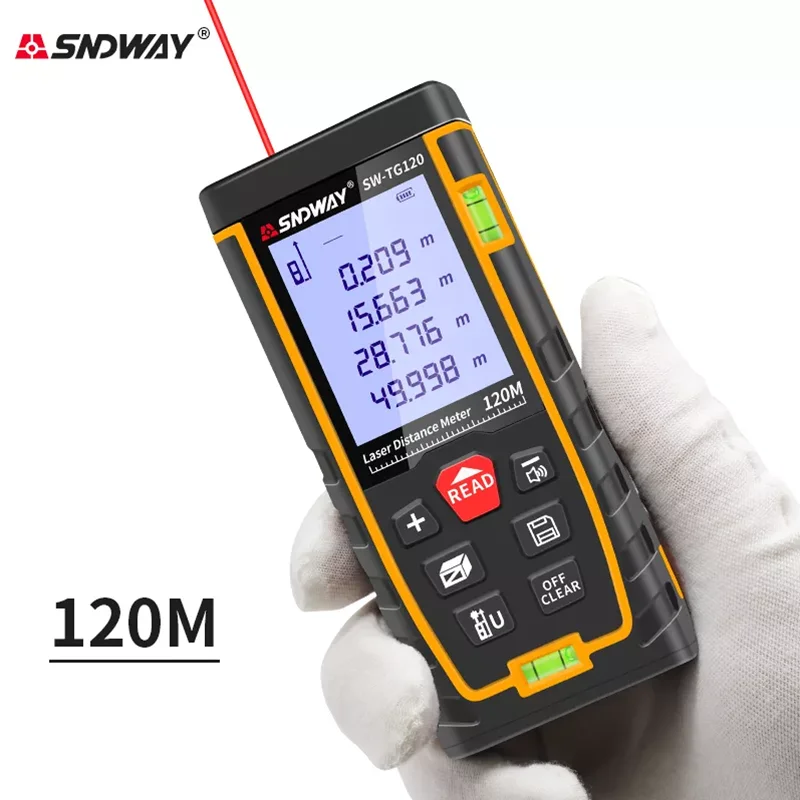 SNDWAY Laser Distance Meter High Precision 40M 50M 60M 70M 80M 100M 120M Laser Rangefinder Trena Measure Tape Construction Tools