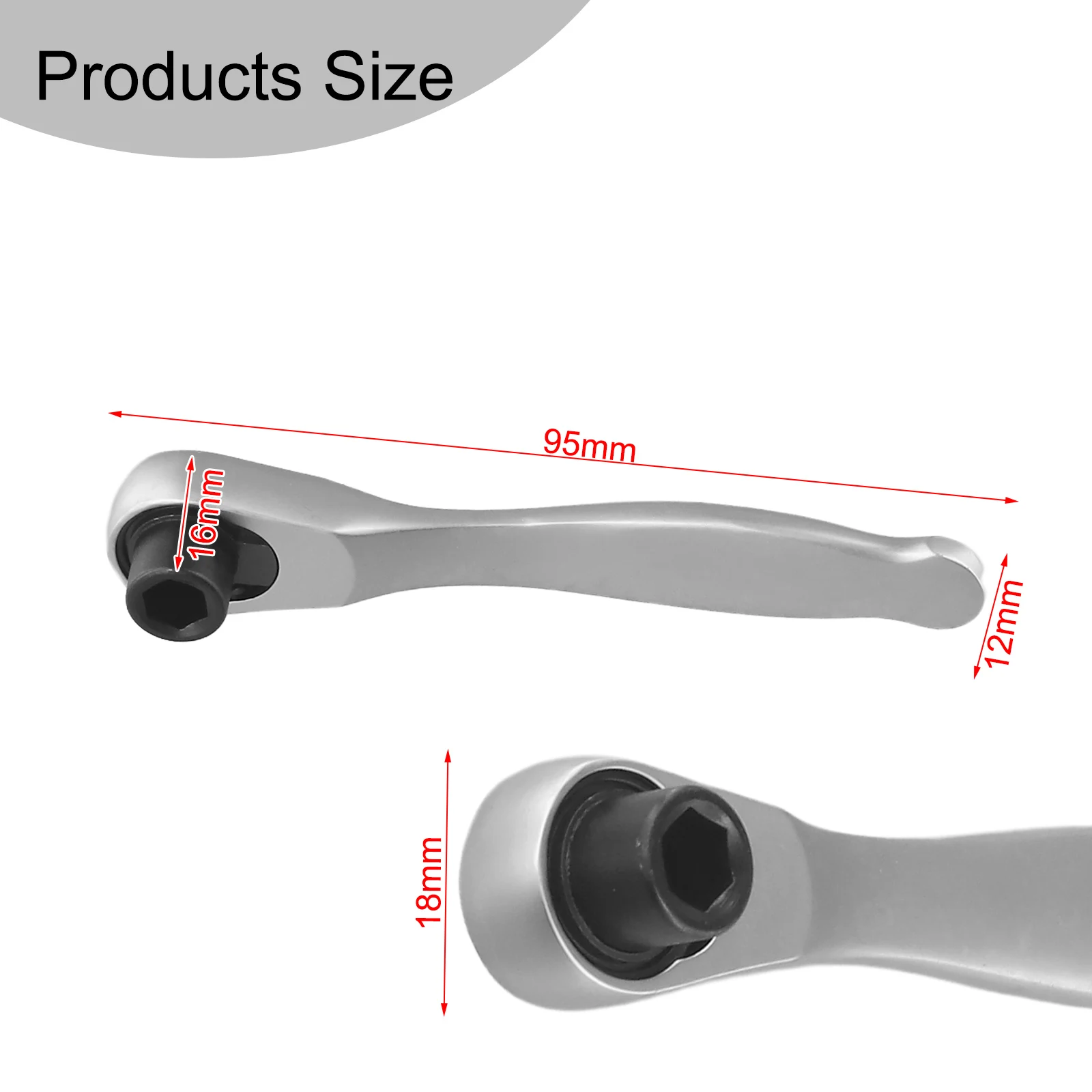 

New High quality Useful 9.5cm Bit Driver Hex Ratchet Screwdriver Socket Square Wrench Bit interface 1/4" (6.35mm)