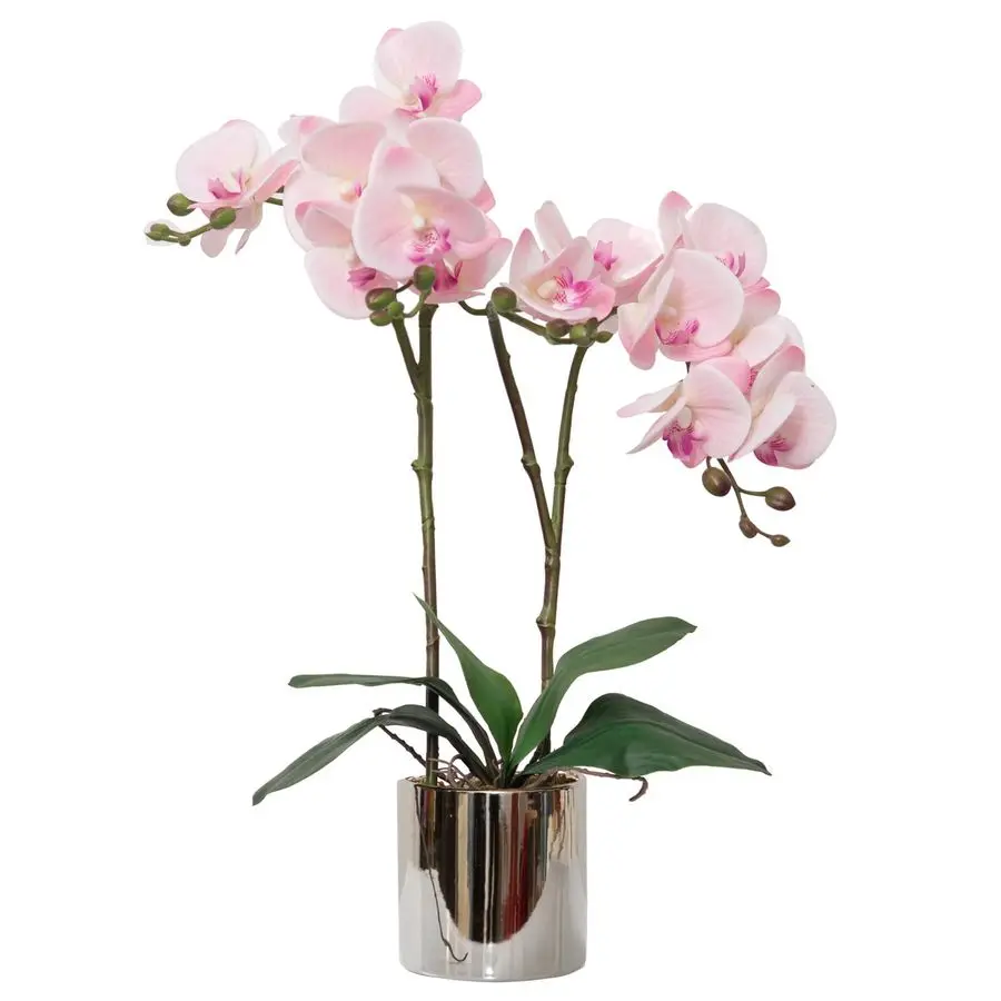 

Artificial Orchid Flower Plant Real Touch Faux Orchids in Ceramic Vase Pink 19.7 Fake Phalaenopsis Flower Arrangement Centerpiec