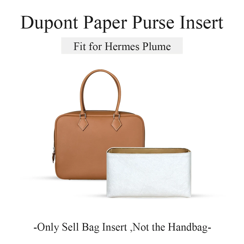 Dupont Paper Purse Organizer Insert Fit for Hermes Plume Handbag Inner Liner Storage Bag In Bag Lightweight Inside Storage Bag