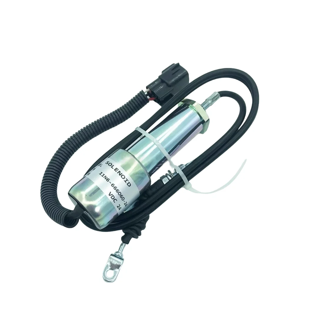 Подходит для современного экскаватора R210-5 215 225-7-9, электромагнитный клапан отключения двигателя Mitsubishi, переключатель отключения топлива 11N6-666060-24 Подходит для современного экскаватора R210-5 215 225-7-9, электромагнитный клапан отключения двигателя Mitsubishi, переключатель отключения топлива 11N6-666060-24