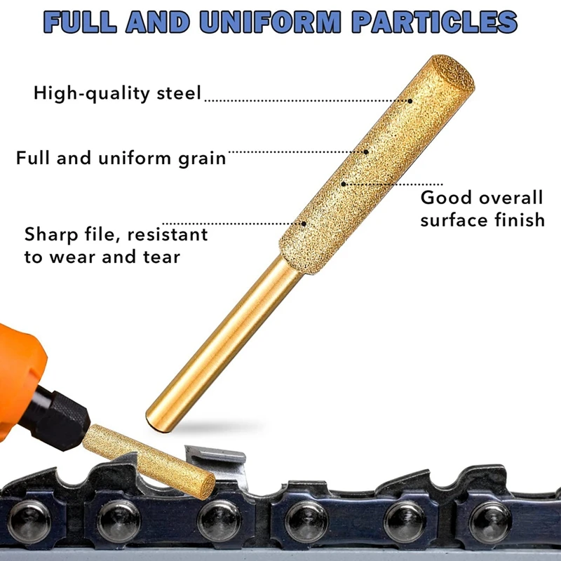 AC88 21Pcs Diamond Chainsaw Sharpener Bits, High Hardness Chain Saw Sharpening Wheels File for Stone Jewelry Wood, 5/32 3/16